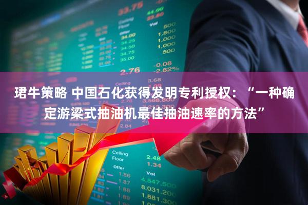 珺牛策略 中国石化获得发明专利授权：“一种确定游梁式抽油机最佳抽油速率的方法”