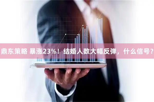 鼎东策略 暴涨23%！结婚人数大幅反弹，什么信号？